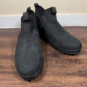 Huckberry‎ All Weather Vibram Storm Chelsea Boots Mens 12M Black Leather Slip On